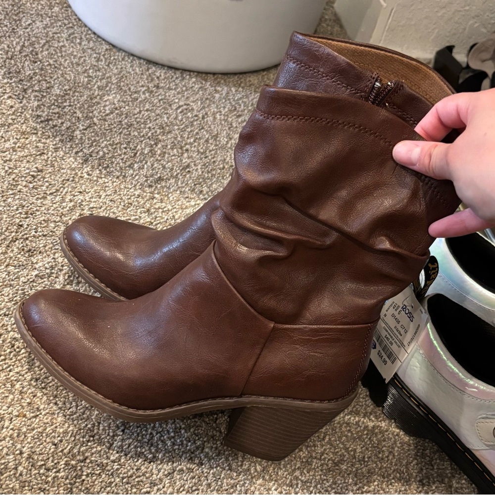 Brown Leather Ankle Boots